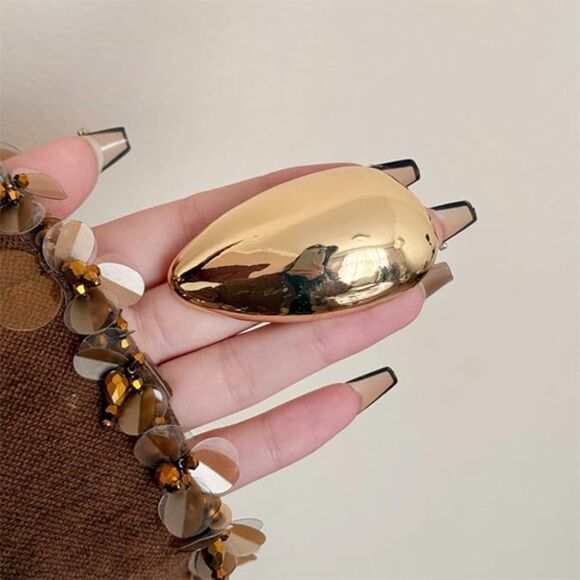 Chic Smooth Teardrop Brooch for Women Men Gold Silver Plated Minimalist - Picture 6 of 6